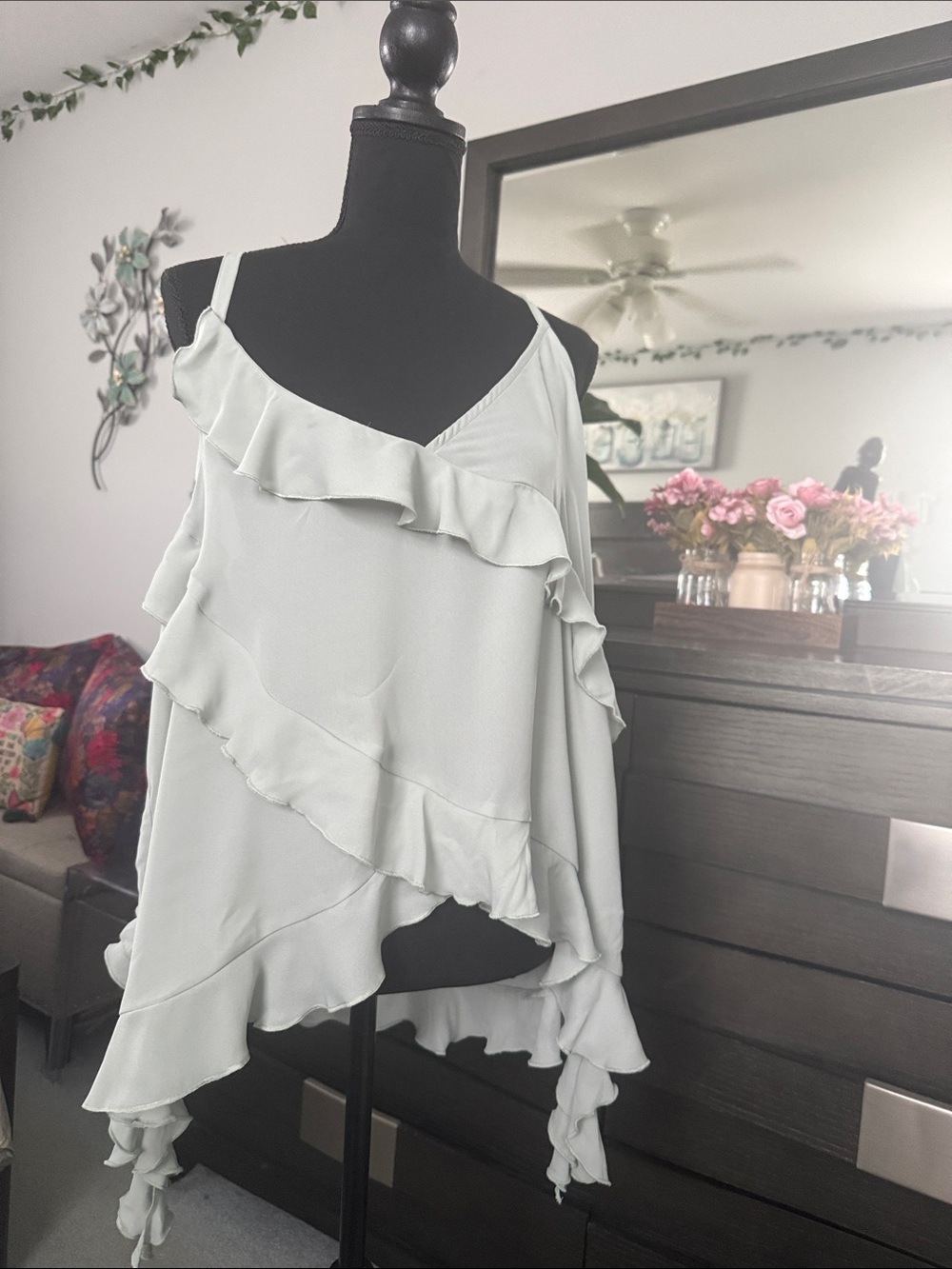 torrid Mint Green Ruffle Asymmetric Cami Top